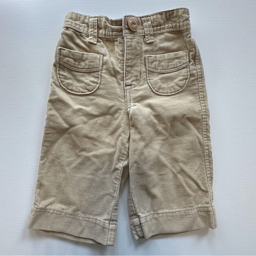 Baby Gap Tan Corduroy Flare Leg Pull On Pants 6-12 Months Girls Button Snap